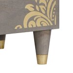 vidaXL Meuble TV Gris et or 80 x 33.5 x 46 cm Bois de manguier massif