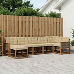 vidaXL Ensemble de canapés d'extérieur 7 Pièces Naturel et Beige