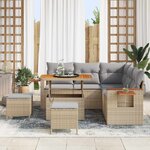 vidaXL Ensemble de canapé de jardin 8 Pièces Beige polyrotin
