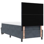 vidaXL Lit avec Sommier et Matelas Gris Foncé 100x200 cm Velours
