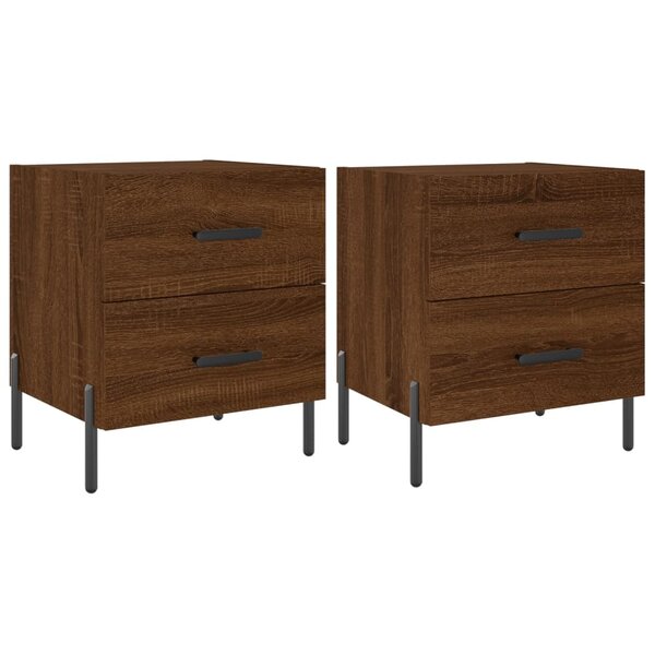 vidaXL Tables de chevet 2 Pièces chêne marron 40x35x47 5 cm