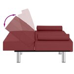 vidaXL Canapé-lit avec porte-gobelets rouge bordeaux similicuir