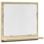 vidaXL Étagère de salle de bain à miroir chêne sonoma bois ingénierie