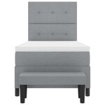 vidaXL Lit à ressorts avec tête de lit Gris clair 90 x 190 cm tissu