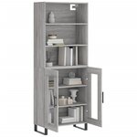 vidaXL Buffet haut Sonoma gris 69 5x34x180 cm Bois d'ingénierie