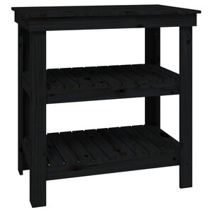 vidaXL Banc de travail Noir 78 5x50x80 cm Bois de pin massif