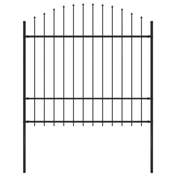 vidaXL Clôture de jardin avec dessus en lance Acier 1 7 m Noir