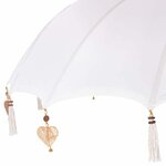 vidaXL Parasol balinais 260 Crème 180-190 cm Coton et bois massif