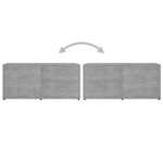vidaXL Meuble TV Gris béton 80x34x36 cm Bois d'ingénierie