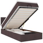 vidaXL Cadre de lit ottoman avec matelas marron foncé 80x200 cm tissu