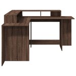 vidaXL Bureau et lumières LED chêne marron bois d'ingénierie