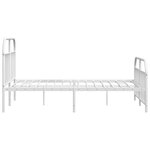 vidaXL Cadre de lit métal sans matelas et pied de lit blanc 183x213 cm