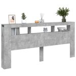 vidaXL Tête de lit à LED gris béton 220x18 5x103 5cm bois d'ingénierie