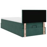 vidaXL Cadre de lit ottoman avec matelas vert foncé 90x190 cm velours