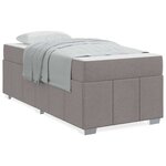 vidaXL Cadre de lit avec matelas Taupe 100 x 200 cm tissu