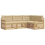 vidaXL Ensemble de canapés d'extérieur 5 pc Blanc et Beige Polyester