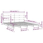 vidaXL Cadre de lit sans matelas blanc 135x190 cm bois de pin massif