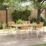 Chaises de jardin empilables vidaXL 6 Pièces 54.5x56x87 cm en teck massif