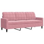 vidaXL Ensemble de canapés 3 Pièces avec coussins Rose Velours
