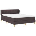 vidaXL Lit à ressorts avec matelas Marron foncé 140 x 200 cm tissu