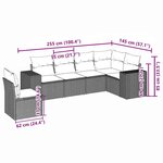 vidaXL Salon de jardin 6 Pièces avec coussins gris clair résine tressée