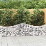 vidaXL Paniers à gabions arqués 3 Pièces 200x30x60/80 cm Fer galvanisé