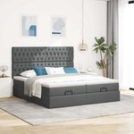 VidaXL Cadre de lit ottoman avec matelas gris foncé 160x200cm tissu