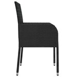vidaXL Chaises de jardin lot de 4 avec coussins Résine tressée Noir