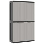 vidaXL Armoire de rangement d'extérieur gris et noir 97x37x165 cm PP