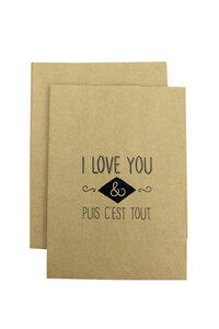 Sachet cadeau en kraft avec messages 18cm 8 pièces