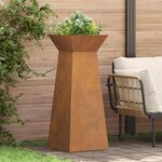 vidaXL Jardinière à pilier 2 Pièces Argent 40 x 40 x 100 cm Acier