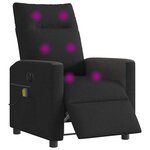 vidaXL Fauteuil de massage inclinable électrique Noir Tissu