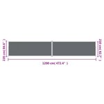 vidaXL Auvent latéral rétractable Anthracite 220x1200 cm