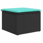 vidaXL Ensemble de Canapés 6 Pièces Noir et turquoise polyrotin