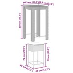 vidaXL Ensemble de bar de jardin 3 Pièces avec coussins noir poly rotin