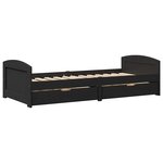 vidaXL Lit de jour avec 2 tiroirs sans matelas IRUN noir 90x200 cm