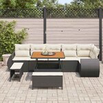 vidaXL Ensemble de canapé de jardin 9 Pièces Noir polyrotin