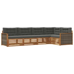 vidaXL Ensemble de canapés d'extérieur 5 pc Naturel et Anthracite
