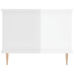 vidaXL Table basse Blanc brillant 90x50x40 cm Bois d'ingénierie