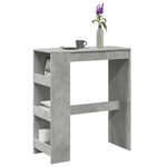vidaXL Table de bar avec étagères gris béton bois d'ingénierie