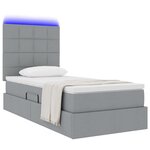 vidaXL Lit de rangement LED avec matelas Gris clair 90 x 200 cm Tissu