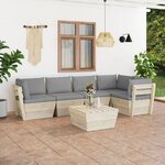 vidaXL Salon de jardin palette 6 Pièces avec coussins bois d'épicéa