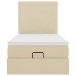 vidaXL Lit ottoman avec matelas et LED crème 90x200 cm tissu