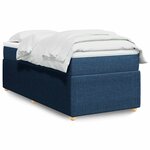 vidaXL Sommier à lattes de lit avec matelas Bleu 80x200 cm Tissu