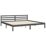 vidaXL Cadre de lit sans matelas gris 200x200 cm bois massif
