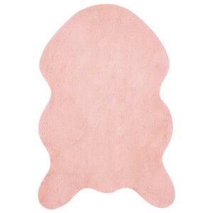 vidaXL Tapis en Fourrure Synthétique de Lapin Olite Rose 60 x 90 cm