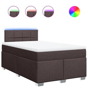 vidaXL Sommier à lattes de lit avec matelas Marron foncé 120x200 cm