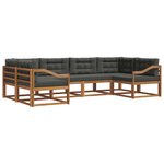 vidaXL Ensemble de canapés d'extérieur 6 pc Naturel et Anthracite