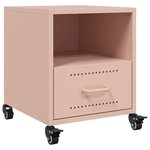 vidaXL Tables de chevet 2 Pièces rose 36x39x43 5 cm acier