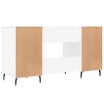 Bureau table poste de travail meuble d'ordinateur informatique étude 140 x 50 x 75 cm bois d'ingénierie blanc 02_0023513